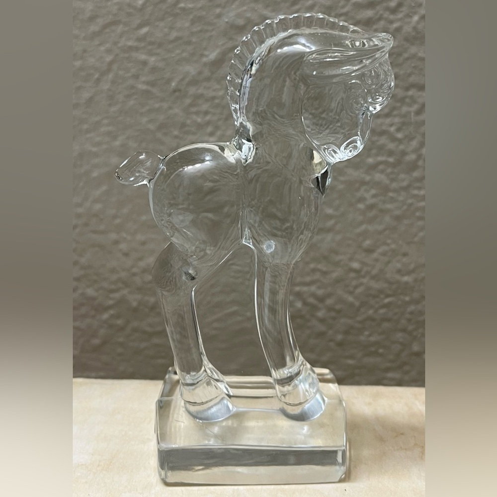 Vtg Heisey Glass Figure Trojan Horse Pony Colt 5”